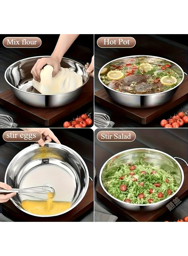 3pcs Stainless Steel Mixing Bowls For Food Preparation And Washing Vegetables Fruits Rice - Image 5